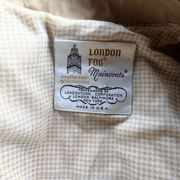London Fog Beige Houndstooth Coat - Picture 5 of 5